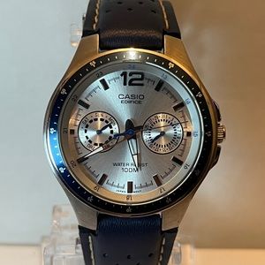 CASIO EDIFICE EF-310 Mens Stainless Steel Quartz Watch WR100M Day/Date